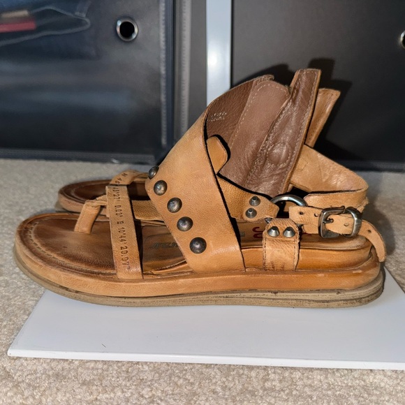 A.S. 98 Pacey Natural Leather Studded Harness Zip Sandals Size EU 39 / US 9 - Picture 3 of 11